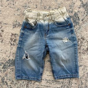 ZARA Boys Dip Dye distressed Jean shorts